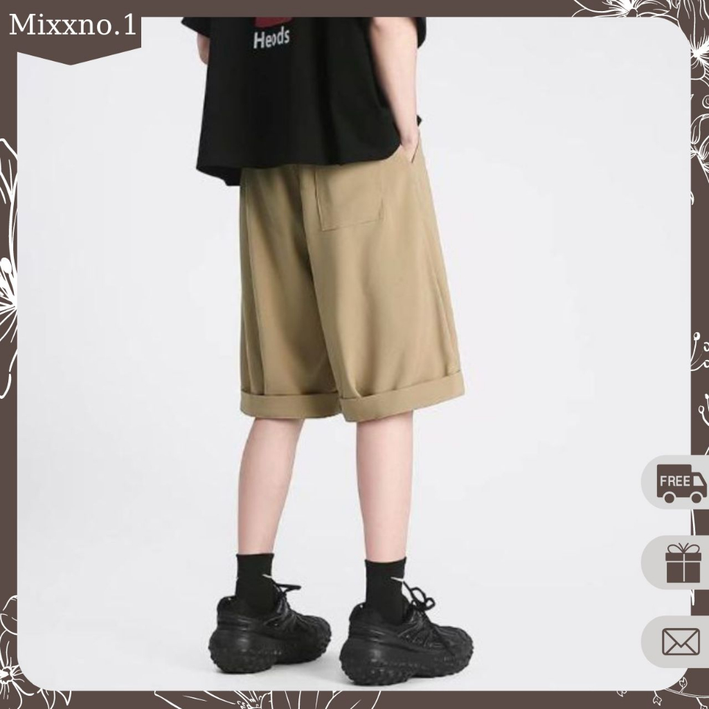 Quần Short Gấp Gấu Vải Tuyết Mưa Cao Cấp Phối Đai Lưng Họa Tiết N_Y Thời Trang Mixxno.1 SHORT 055