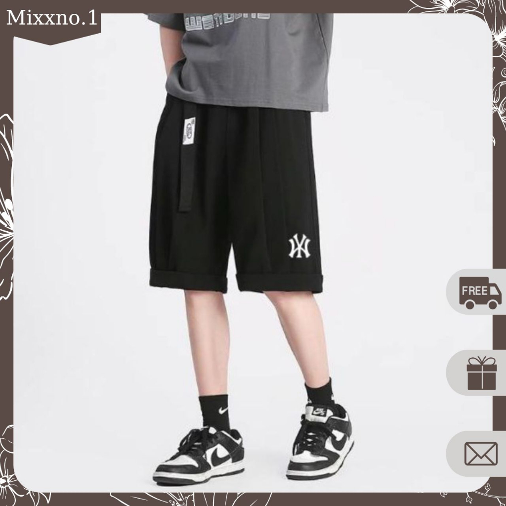 Quần Short Gấp Gấu Vải Tuyết Mưa Cao Cấp Phối Đai Lưng Họa Tiết N_Y Thời Trang Mixxno.1 SHORT 055