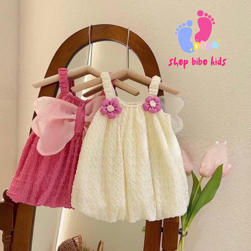 Váy 2 dây babydoll cánh thiên thần bé gái dễ thương