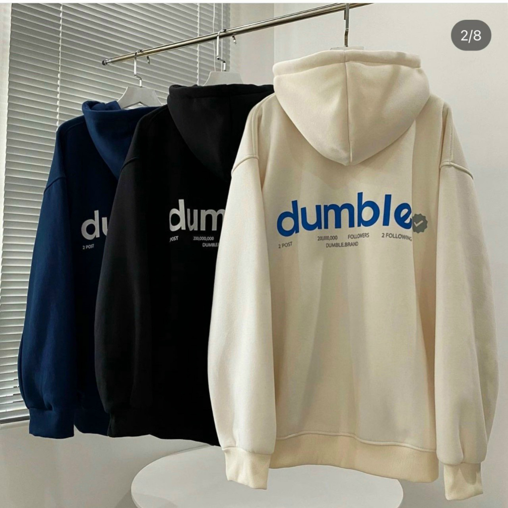 Áo Khoác Nỉ Chữ Dumble Cặp Đôi Nam Nữ Couple  - Áo Hoodie Có Dây Kéo Nón 2 Lớp Kiểu Rộng Unisex - Thu Đông