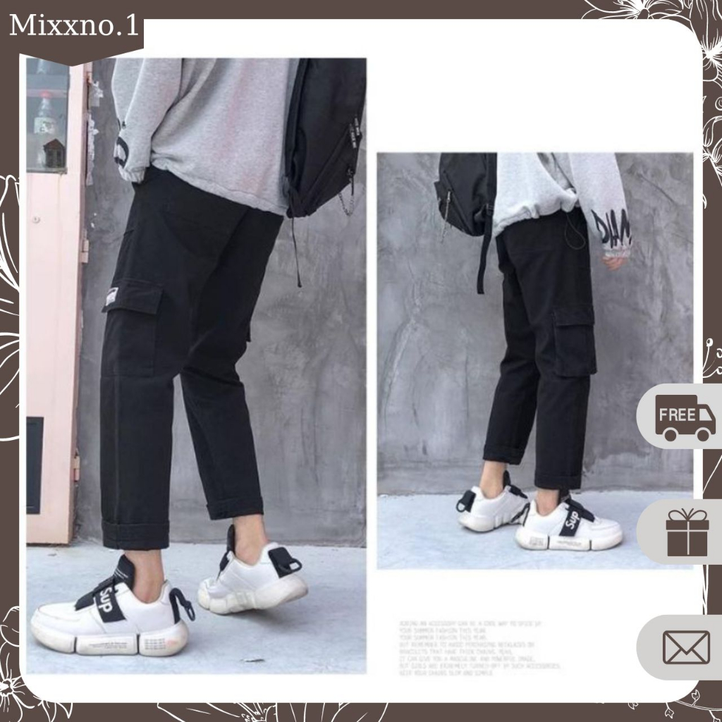 Quần Dài Nam Nữ Vải Kaki mềm Phong Cách Thể Thao Túi Hộp 2 Bên Thời Trang Mixxno.1 QUAN NAM 141