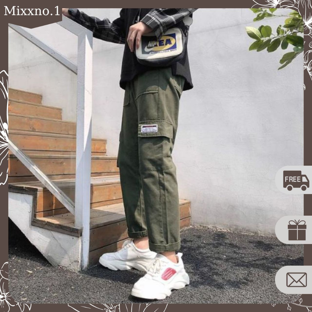 Quần Dài Nam Nữ Vải Kaki mềm Phong Cách Thể Thao Túi Hộp 2 Bên Thời Trang Mixxno.1 QUAN NAM 141