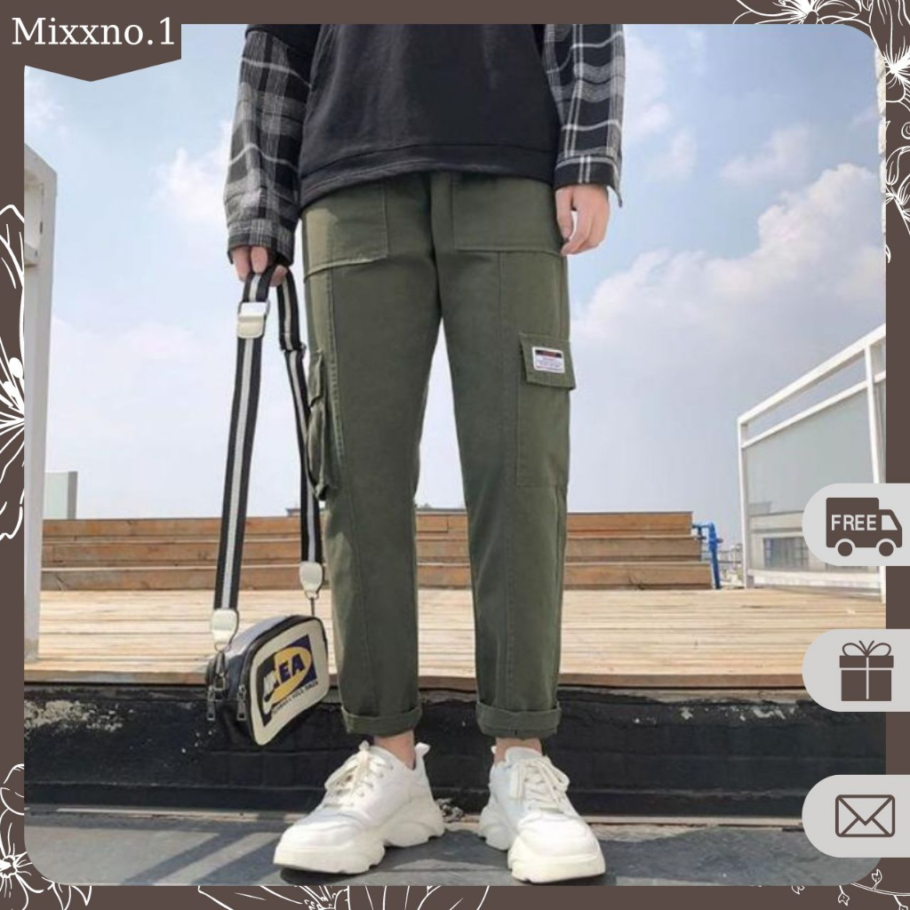 Quần Dài Nam Nữ Vải Kaki mềm Phong Cách Thể Thao Túi Hộp 2 Bên Thời Trang Mixxno.1 QUAN NAM 141
