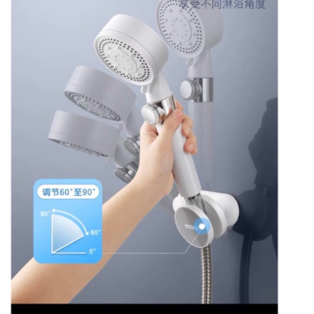 Treo vòi sen, vòi xịt Ecoco xoay 360 độ kèm móc cài 2243