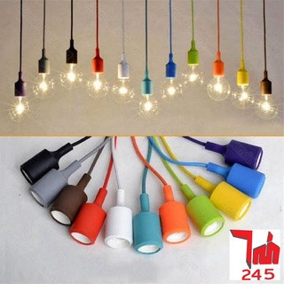 Combo 10 dây đuôi đèn thả nhựa đủ màu gắn cho bóng đuôi e27 - đuôi đèn trang trí