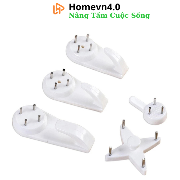 Đinh Ghim Tường 3 Chân 4 Chân Móc Treo Tranh Ảnh, Đồng Hồ Đóng Tường Không Cần Khoan