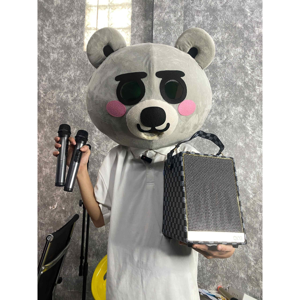 Loa Bluetooth Karaoke Qixi SK2050 - Bass Êm Pin 3.600mAh Kèm 2 Micro Không Dây