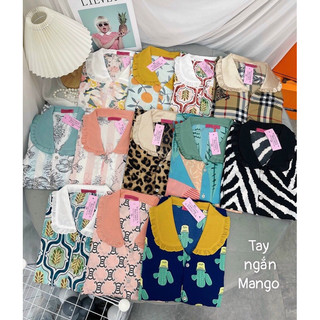 Pyjama Tay Ngắn Quần Dài Lụa Mango