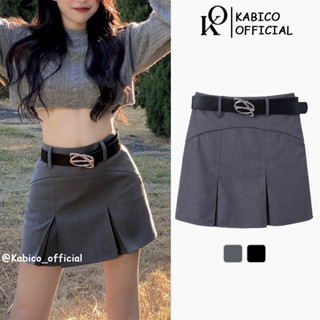Chân váy xếp ly ngắn KABICO chân váy ngắn ôm eo dáng chữ a xòe lưng cao có quần trong có bán kèm thắt lưng V42