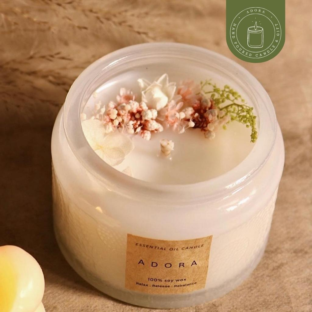 Nến Thơm Thư Giãn Dễ Ngủ ADORA CANDLE Vintage Jar size S Sáp Dừa Tinh Dầu Thiên Nhiên Cao Cấp