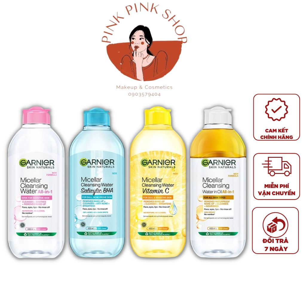 Nước Tẩy Trang Cho Mọi Loại Da Garnier Micellar Cleansing Water 400ml