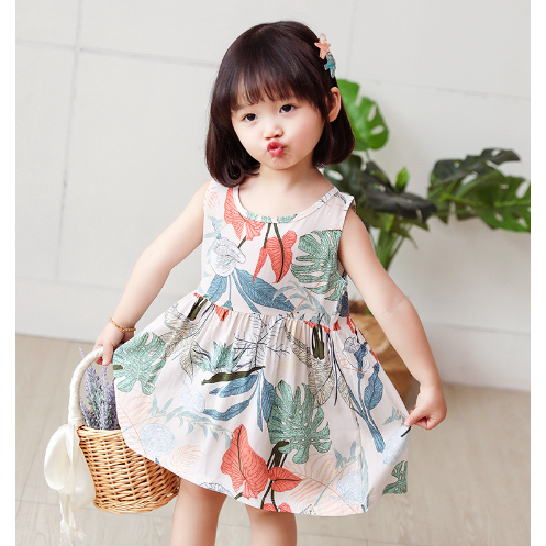 Váy Bé Gái Đầm Cho Bé Mặc Hè Nhiều Mẫu Họa Tiết ,Quảng Châu Loại 1 Vải Lanh Thoáng Mát Mềm Mại
