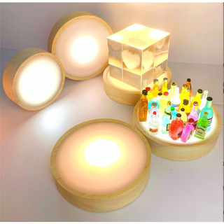 Đế đèn led gỗ trang trí đèn ngủ handmade, trưng bày nghệ thuật resin, mica, DIY, stellariva