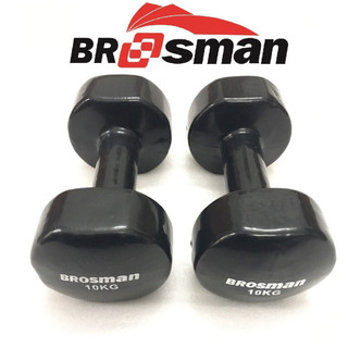 Cặp tạ tay 10kg Brosman nhập khẩu chính hãng màu đen,tạ sắt bọc cao su 10kg,tạ sắt đúc 10kg, tạ tay chuyên nghiệp