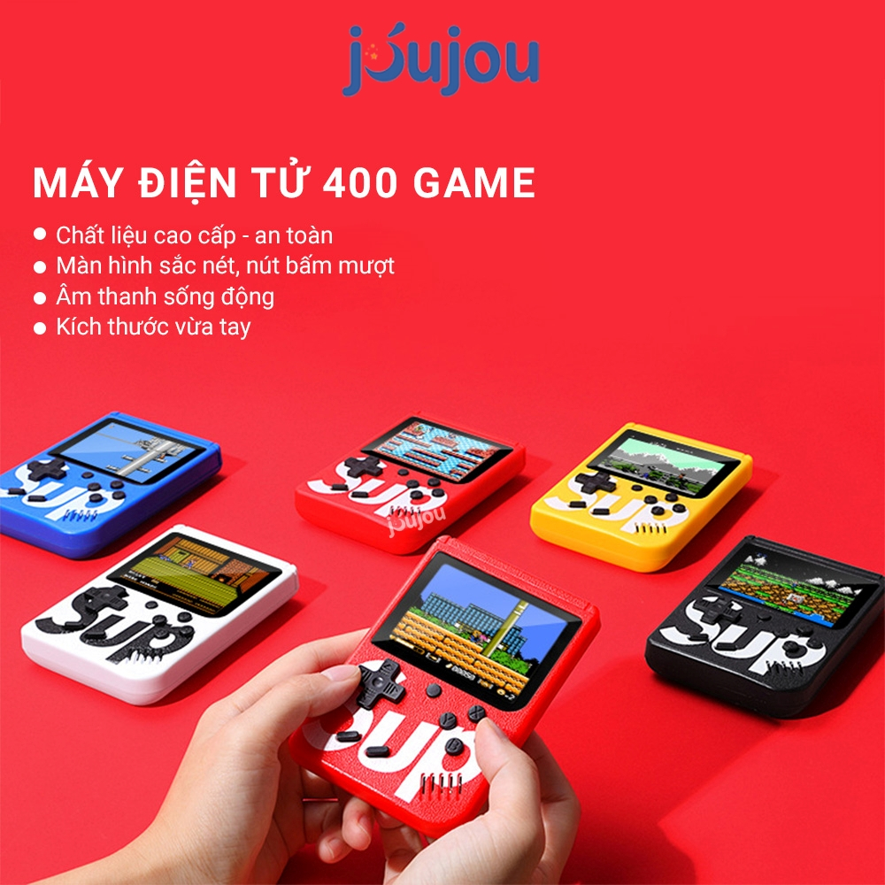 Máy game cầm tay JuJou 400 trò chơi kinh điển có kết nối TV màn hình sắc nét âm thanh sống động nút bấm mượt