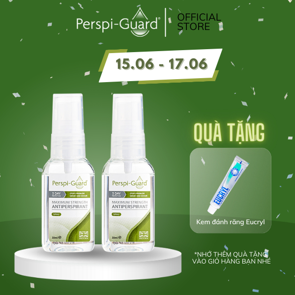 Combo 2 xịt khử mùi ngăn mồ hôi toàn thân cao cấp Perspi-Guard hiệu quả 5 ngày 30ml/chai