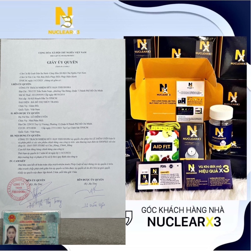 Viên Uống Giảm Cân Nuclearx3 Collagen Đẹp Da | Bản Mới Kèm Quà Tặng