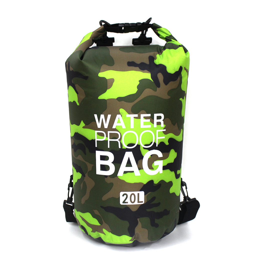 Túi chống thấm nước rằn ri POPO, túi đeo chéo chất liệu polyester cao cấp dung tích từ 2L đến 20L