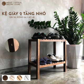 Kệ gỗ sồi để giày dép kệ giày dép 02 tầng nhỏ tự lắp ráp