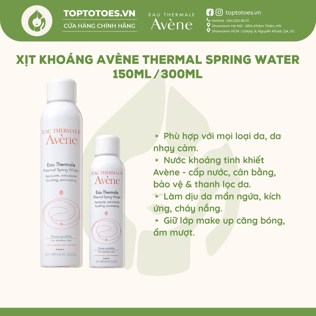 Nước xịt khoáng cấp ẩm và làm dịu da AVÈNE THERMAL SPRING WATER 300ml