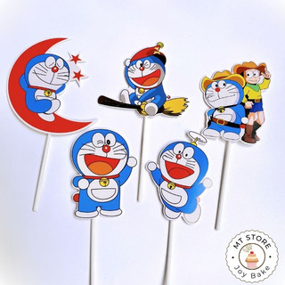 Set cắm giấy doremon trang trí bánh kem