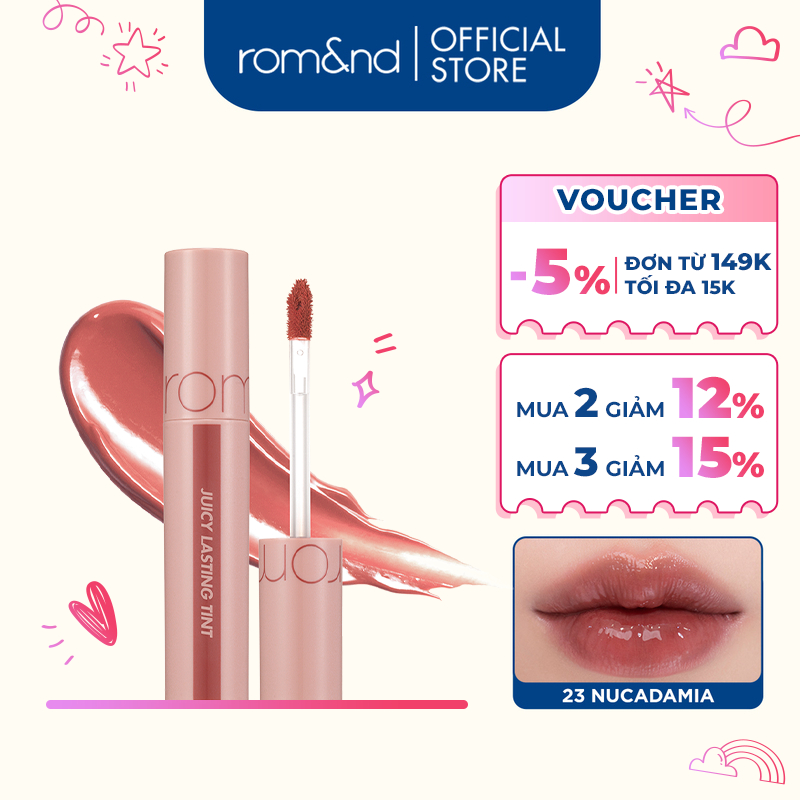 [Rom&amp;nd] [Màu 22-25] Son Tint lì cho môi căng mọng Hàn Quốc Romand Juicy Lasting Tint Ripe Fruit 5.5g