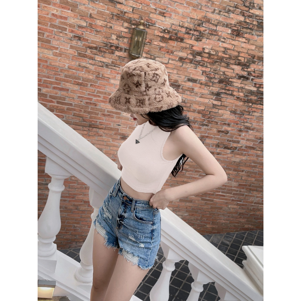 Áo sát nách cổ cao croptop chất liệu cotton bozip co giãn thoải mãi, thấm hút mồ hôi MS36, BELLA TOP