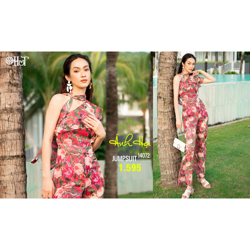 Jumpsuit vai lệch tơ hoa H.sen
