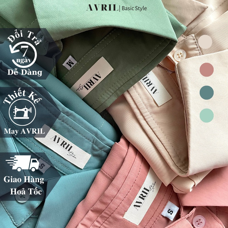 Áo sơ mi nữ tay dài công sở màu cam đất, xanh vỏ đậu, be form rộng giấu cúc kiểu Hàn Quốc chất kate cao cấp GC03