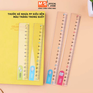 Thước kẻ nhựa màu trắng 15cm | 20 cm siêu bền ARL96127| ARL96128 màu vỏ Pastel cute đẹp mắt dòng kẻ thông minh chính xác