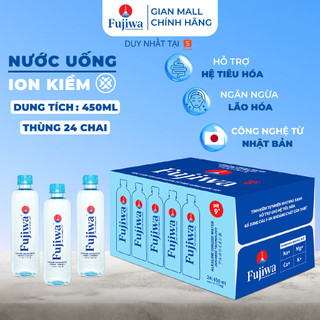 Nước ion kiềm đóng chai Fujiwa - thùng 24 chai 450ml hỗ trợ tiêu hóa, phục hồi giúp da trắng sáng