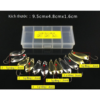  : Bộ 10 mồi thìa lure suối kèm lưỡi 