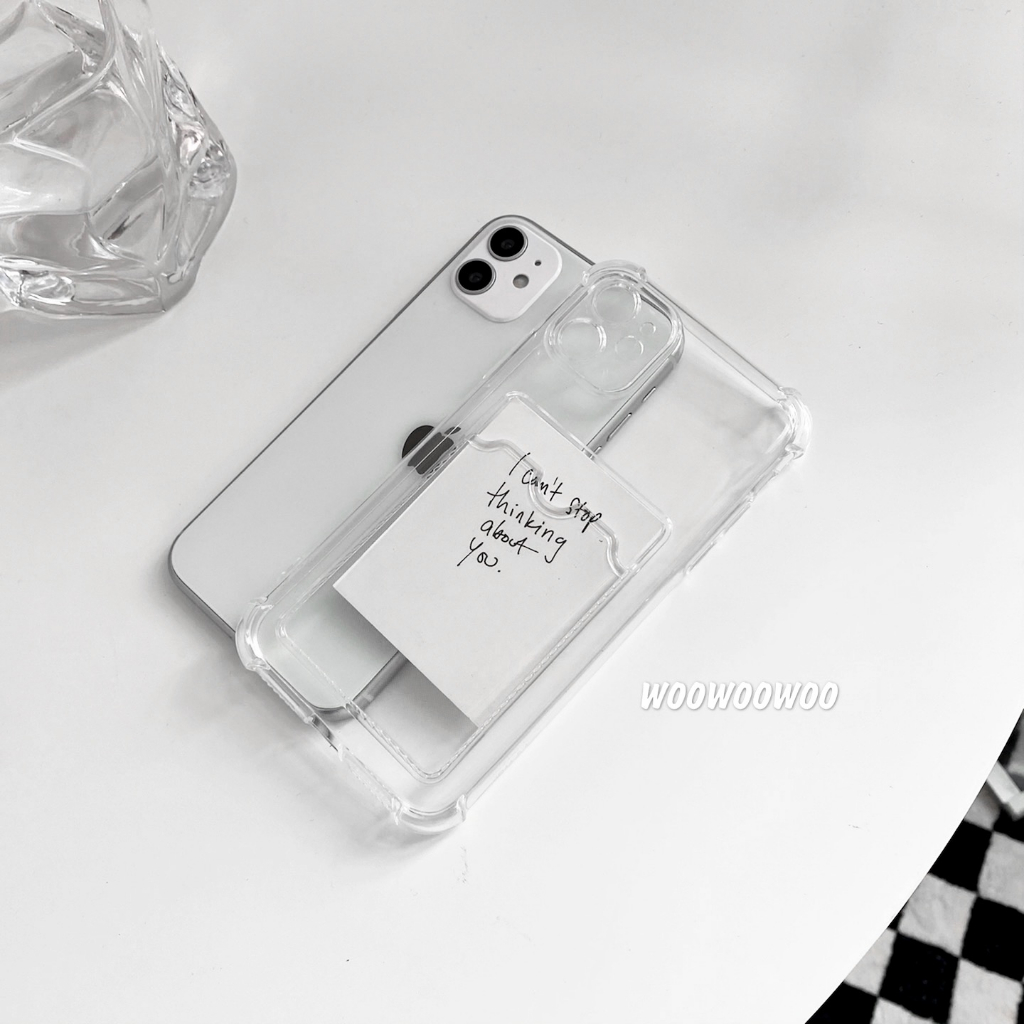 Ốp Điện Thoại Màu Trơn Có Ngăn Đựng Thẻ Cho iPhone 6 /7/ 8plus / x/ xsmax 11 12 13 14 pro max