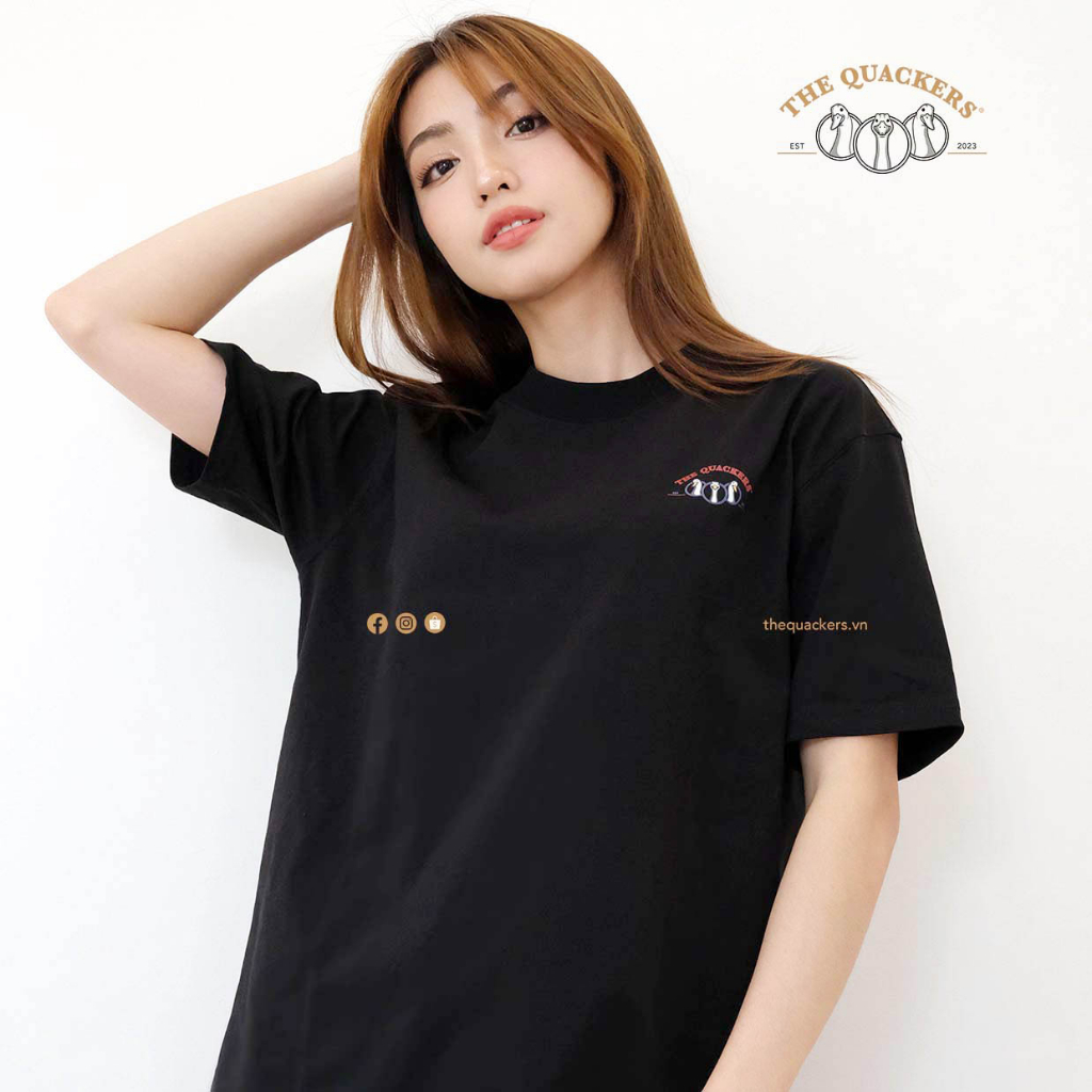 The Quackers Áo thun T-shirt Basic Logo Black/Đen