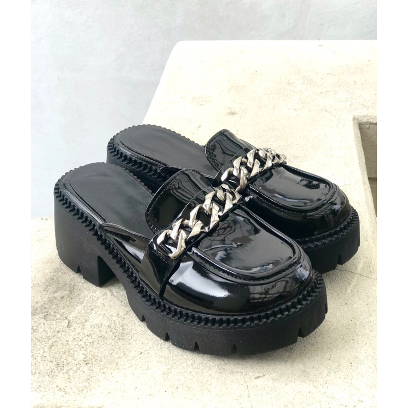 Giày Nữ Cao Gót Dạng Sục Form Dáng Oxford Độn Đế 5.5cm