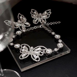 Set bông tai vòng cổ bướ.m đính đá krixi | anhs accessories
