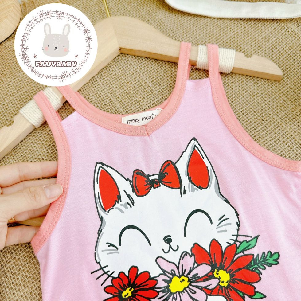 Bộ Ba Lỗ Áo Dây Bé Gái MINKY MOM Chính Hãng Thun Lạnh Kiểu Dáng Đáng Yêu Cho Bé 0 1 2 3 4 5 Tuổi - Favybaby