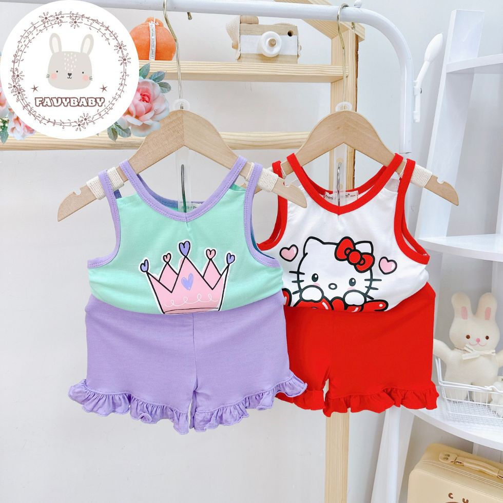 Bộ Ba Lỗ Áo Dây Bé Gái MINKY MOM Chính Hãng Thun Lạnh Kiểu Dáng Đáng Yêu Cho Bé 0 1 2 3 4 5 Tuổi - Favybaby