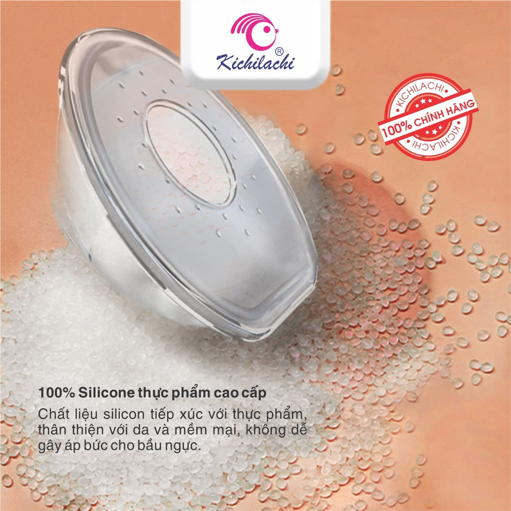 Hộp 2 cốc hứng sữa, phễu hứng sữa chống tràn silicon cao cấp, nhựa PP an toàn tiện lợi Kichilachi