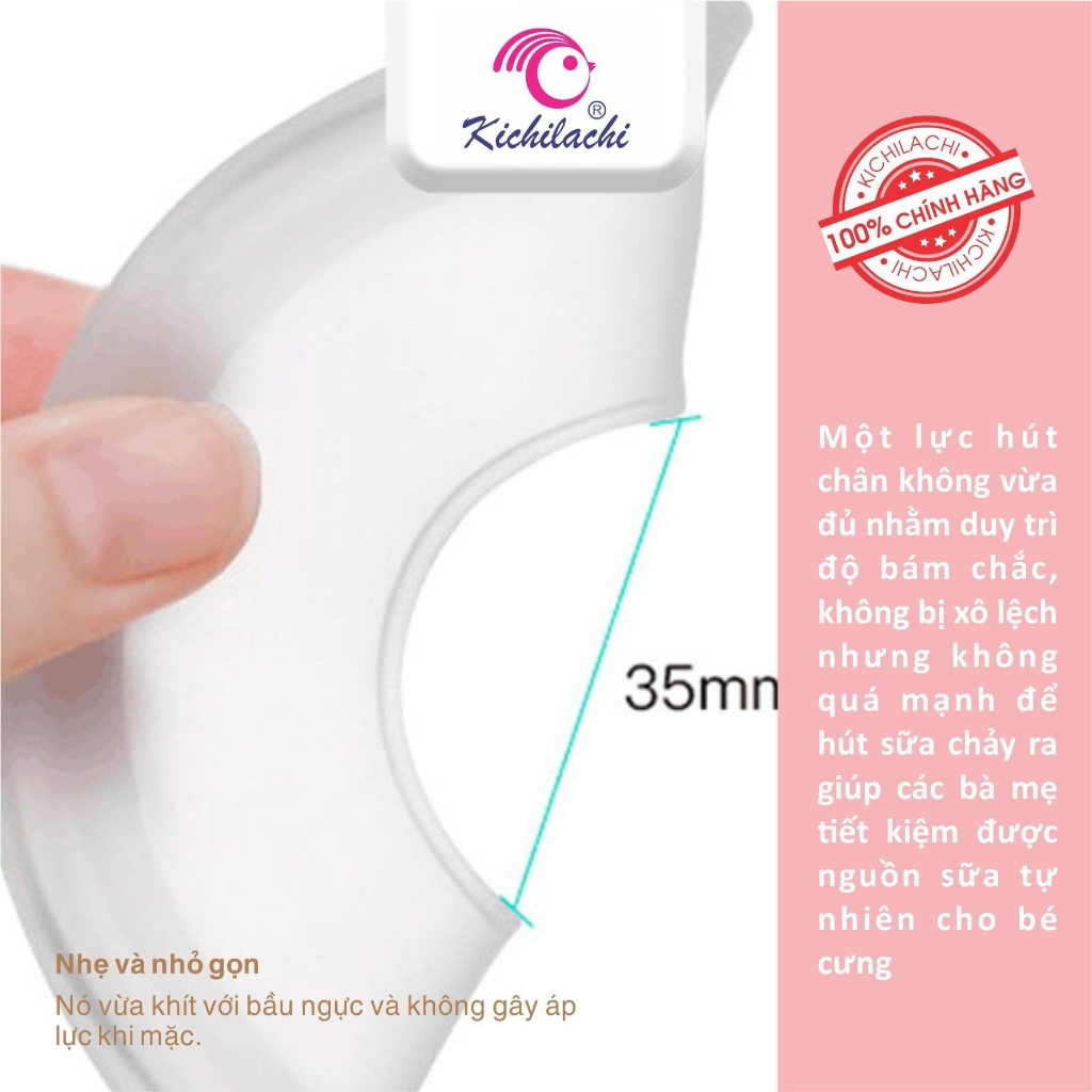 Hộp 2 cốc hứng sữa, phễu hứng sữa chống tràn silicon cao cấp, nhựa PP an toàn tiện lợi Kichilachi