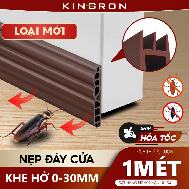 Nẹp dán chặn khe hở đáy cửa tự dính, ngăn thoát hơi phòng máy lạnh, chống côn trùng, ngăn gió lùa 6L KINGRON