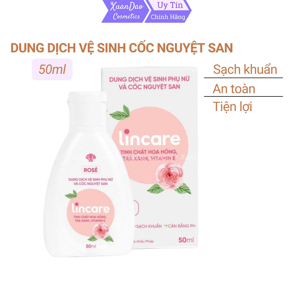 Dung dịch vệ sinh cốc nguyệt san Lincare Rose 50ml, sạch khuẩn, an toàn, tiện lợi