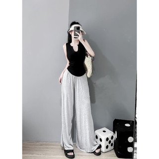 Set Áo Kèm Quần Ống Rộng thun Lụa Dẻo