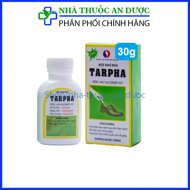 Bột khử mùi Tarpha – Khử mùi hôi nách, hôi chân, giảm tiết mồ hôi – Lọ 30 gam