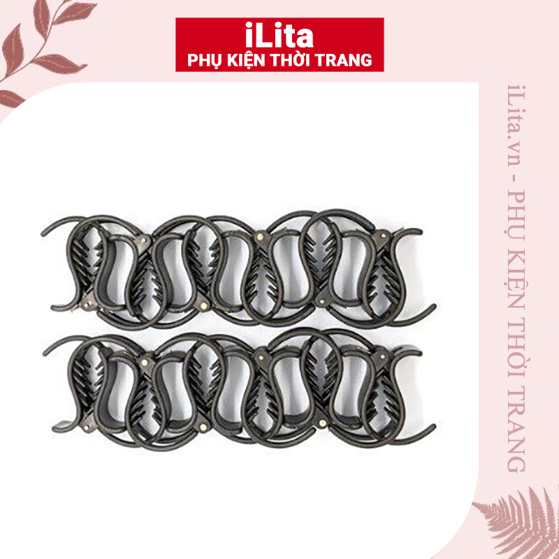 Kẹp càng cua iLita kẹp tóc càng cua 3 răng và 5 răng , cặp tóc thiết kế đen nhám phong cách hàn quốc