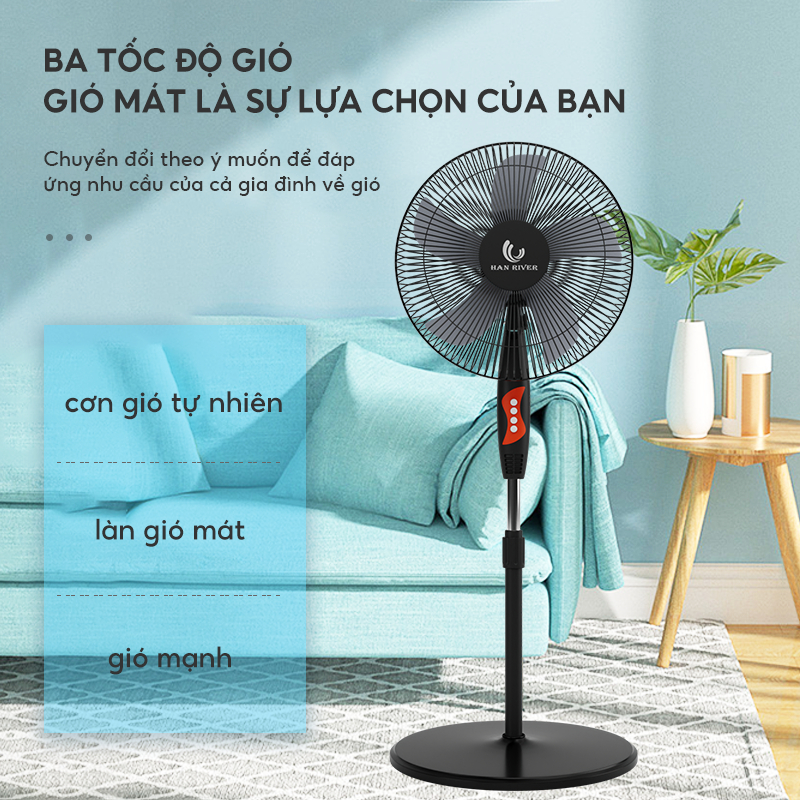 HAN RIVER Quạt cây đứng 5 cánh chất lượng cao - Hàng chính hãng