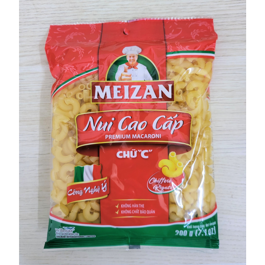 (gói 200g chữ C) NUI CAO CẤP MEIZAN Premium Macaroni (HALAL)