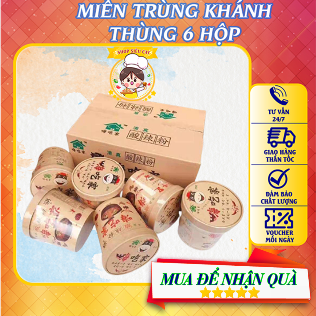 Thùng 6 hộp miến Trùng Khánh (có miến dẹt khoai lang tím)