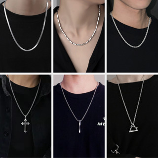 Dây Chuyền Nam Titan Không Gỉ Tavi Studio Thời Trang Cá Tính Dây Kim Loại Màu Bạc Cao Cấp - Vòng Cổ Tổng hợp