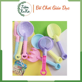 Combo 4 món đồ chơi xúc cát, bộ đồ chơi cào cát cho bé